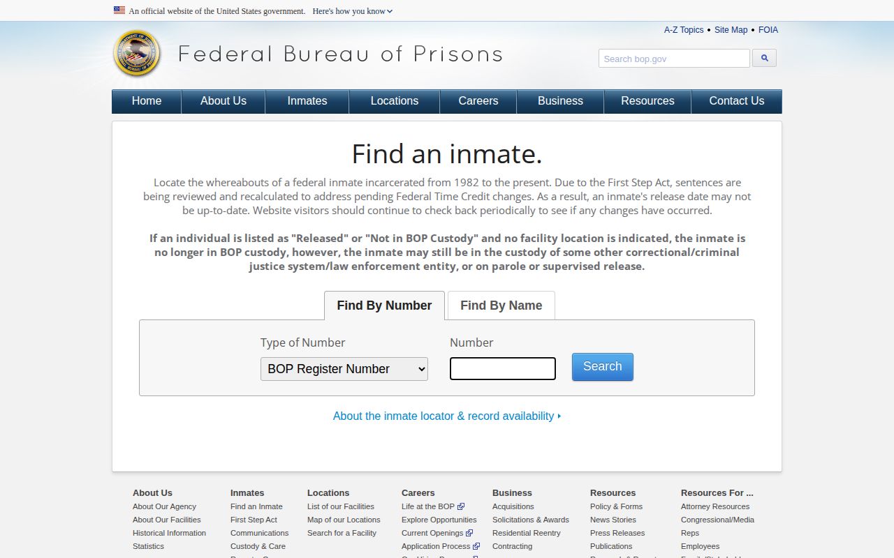 Federal Bureau of Prisons release search for Pittsylvania County cases
